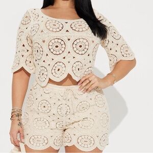 2 piece Crochet short set from fashionnova